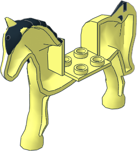 ~Animal Horse Friends Right with Reddish Brown Eyes, White Blaze, Black Mane and Black Tail Pattern