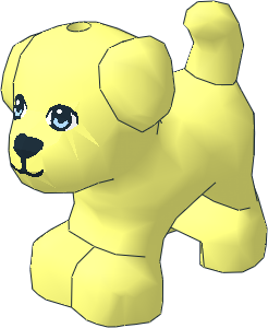 Animal Puppy Standing with Bright Light Blue Eyes and Black Nose and Mouth Pattern