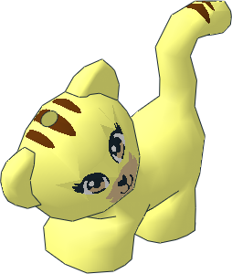 Animal Cat Standing Looking Left with Tan Eyes and Brown Stripes Pattern