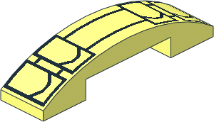 Slope Brick Curved  4 x  1 Double with Black Belt with Pockets Pattern