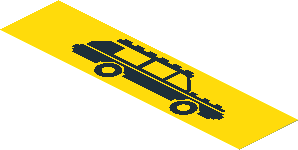 Sticker  1.1 x  4.5 with Black Car on Yellow Background