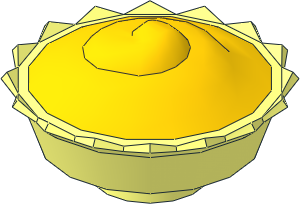 Minifig Food Pie with Yellow Cream Filling Pattern