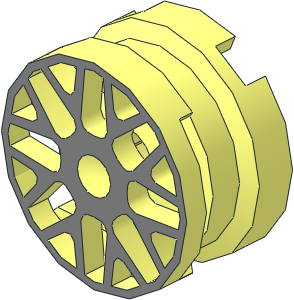 Wheel Rim  6.4 x 11 with  8 Y-Shaped Spokes and Silver Pattern