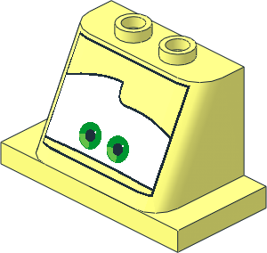 Windscreen  2 x  3 x  2 with  2 x  4 Base with Green Eyes on White Background Pattern
