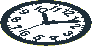 Sticker  2.3 x  2.3 Round with Clock Hands 10:06:32