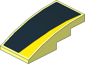 Slope Brick Curved  4 x  2 with Black Arch on Yellow Background Right Sticker