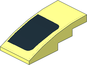 Slope Brick Curved  4 x  2 with Black Rear Window Right Sticker