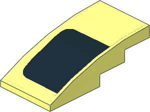 Slope Brick Curved  4 x  2 with Black Rear Window Left Sticker