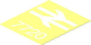 Sticker  2.4 x  2 with White British Rail Logo and "7720"