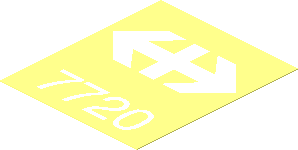 Sticker  2.4 x  2 with White Swiss Railways Logo and "7720"