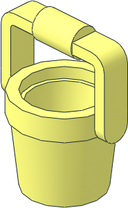 Bucket  1 x  1 x  1 Conical with Raised Handle