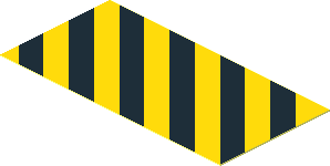 Sticker  1.2 x  2.4 with Diagonal Black/Yellow Stripes