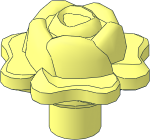 Plant Flower Rose with Bar and Pin Hole