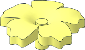 Plant Flower with  5 Serrated Petals with Pin