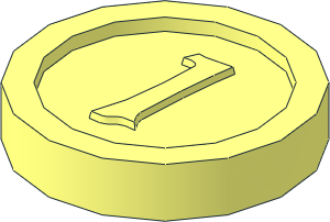 Minifig Coin with  "1" Gothic Type