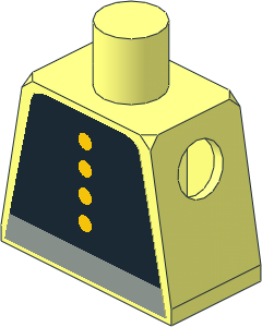 Minifig Torso with Yellow Buttons and Grey Belt Sticker