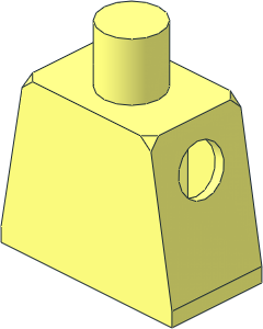 Minifig Torso with Rear Sticker White "1" on Transparent Background