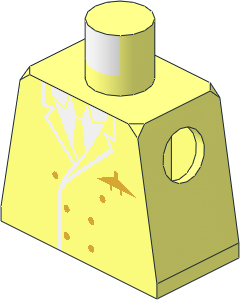 Minifig Torso with Six Button Suit and Airplane Pattern