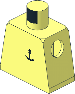Minifig Torso with Anchor Motif Pattern