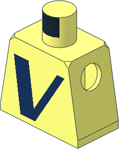 Minifig Torso with Logo Vestas Dark Blue Letter V Pattern