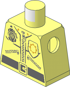 Minifig Torso with Zippers, Badge with Minifig Head, Radio and Belt Pattern