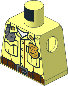 Minifig Torso with Pockets, Radio, Badge and Belt Pattern