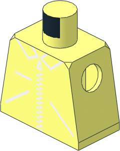 Minifig Torso with Straight Zipper Jacket Pattern