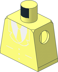 Minifig Torso with Suit and Tie Pattern