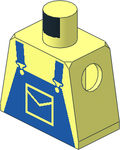 Minifig Torso with Blue Dungarees Pattern