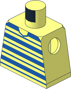 Minifig Torso with Blue Horizontal Stripes Pattern