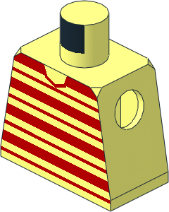 Minifig Torso with Red Horizontal Stripes Pattern