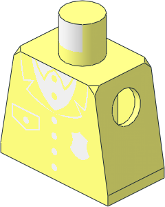 Minifig Torso with Buttons and Police Badge Plain Pattern