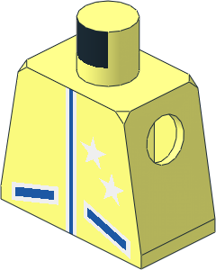Minifig Torso with Racing Jacket and Two Stars Pattern