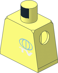 Minifig Torso with TV Logo Small Pattern