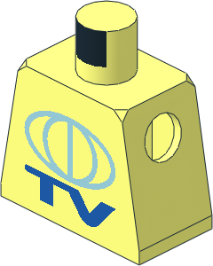 Minifig Torso with TV Logo Large Pattern