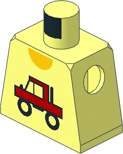 Minifig Torso with Red Truck Pattern