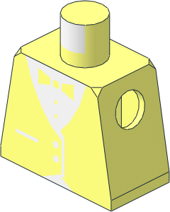 Minifig Torso with Waiter Pattern