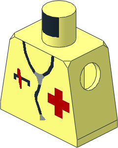 Minifig Torso with Red Cross and Stethoscope Pattern