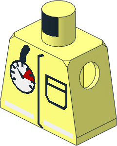 Minifig Torso with Air Gauge and Pocket Pattern