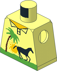 Minifig Torso with Palm Tree and Horse Pattern