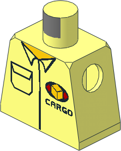 Minifig Torso with Shirt with Cargo Logo Pattern