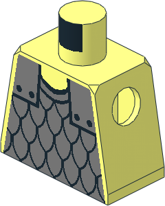Minifig Torso with Castle Chainmail Pattern