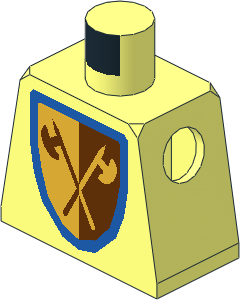 Minifig Torso with Castle Crossed Pikes Pattern