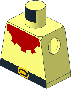 Minifig Torso with Forestman Red Collar Pattern