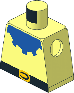 Minifig Torso with Forestman Blue Collar Pattern