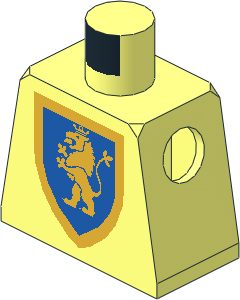 Minifig Torso with Lion Gold on Blue Shield Pattern
