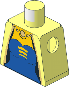 Minifig Torso with Castle Bodice and Cloak Pattern