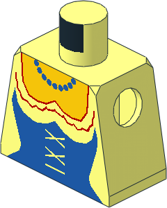 Minifig Torso with Blue Castle Bodice Pattern