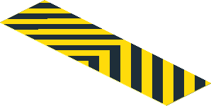 Sticker  1.1 x  3.9 with Black and Yellow Chevrons