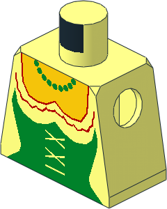 Minifig Torso with Green Castle Bodice Pattern